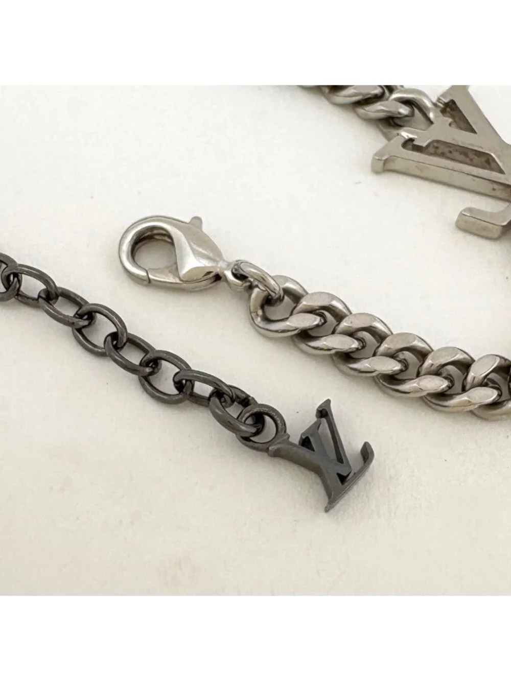 Louis Vuitton LV Instinct Bracelet Monogram Metal Silver Black